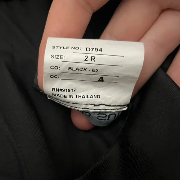 Alfred Sung Bow One-Shoulder Black Satin Trumpet Gown - Picture 8 of 8